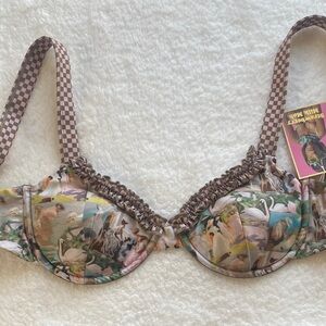 Strawberry Milk Mob Artistic Nature Print Bra